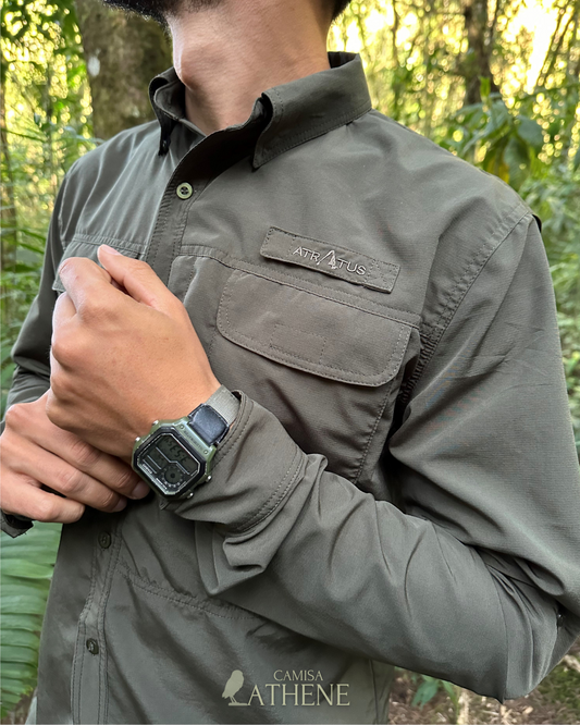 Camisa Athene Verde Militar Hombre