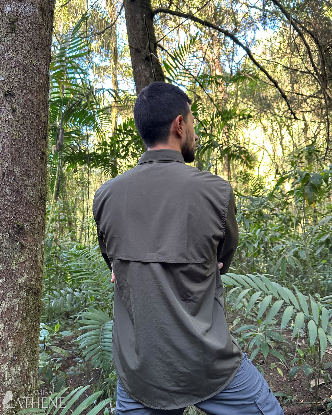 Camisa Athene Verde Militar Hombre