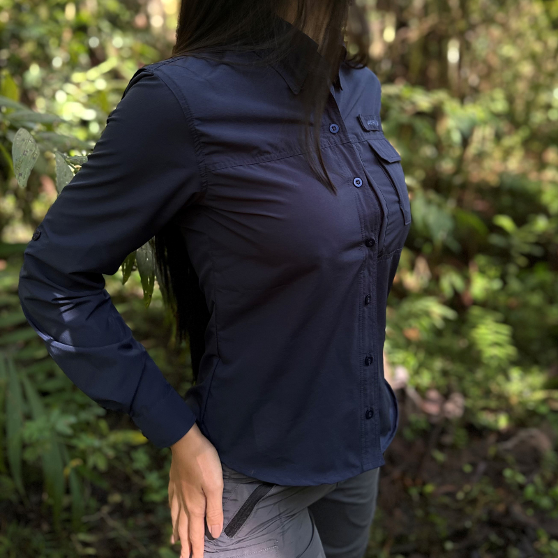 Camisa Athene Azul Petróleo Mujer