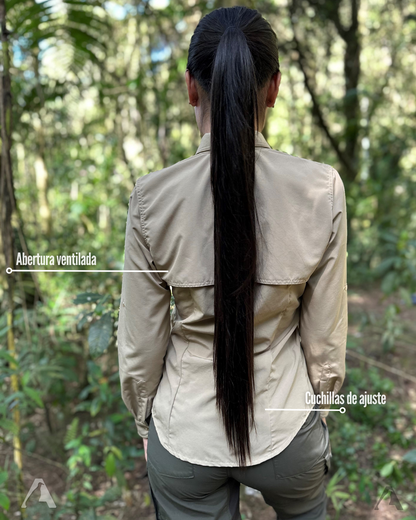 Camisa Athene Caqui Mujer