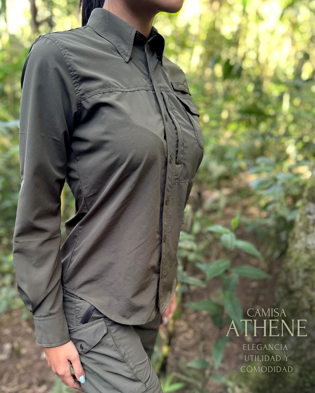 Camisa Athene Verde Militar Mujer