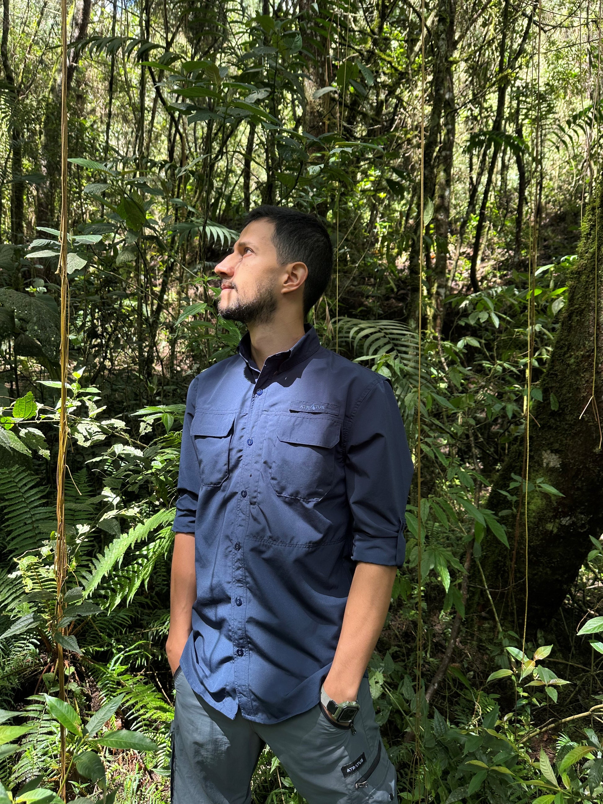 Camisa Athene Azul Petróleo Hombre