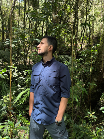 Camisa Athene Azul Petróleo Hombre