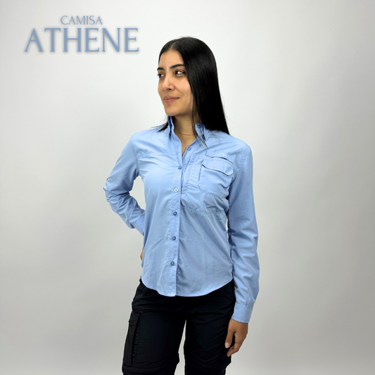 Camisa Athene azul claro - Mujer