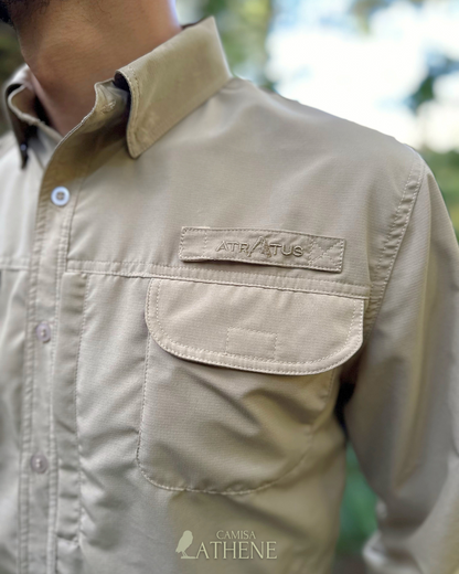 Camisa Athene Caqui Hombre