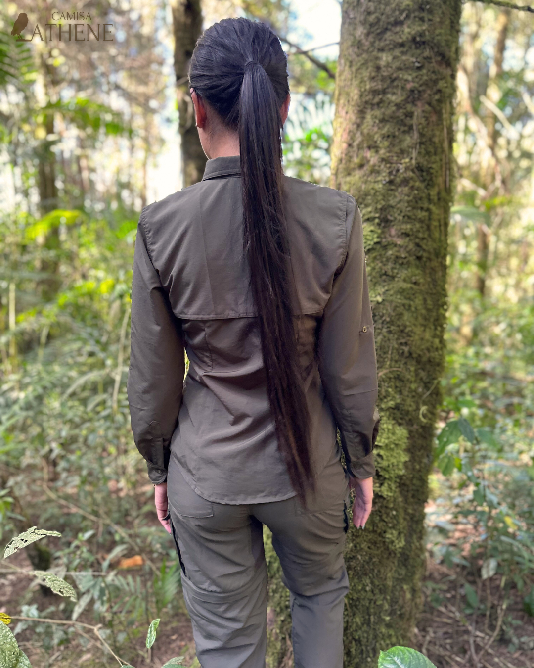 Camisa Athene Verde Militar Mujer