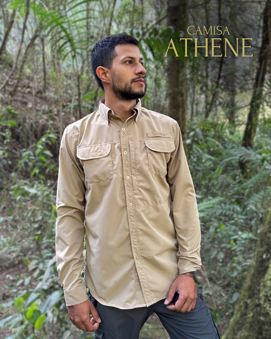 Camisa Athene Caqui Hombre