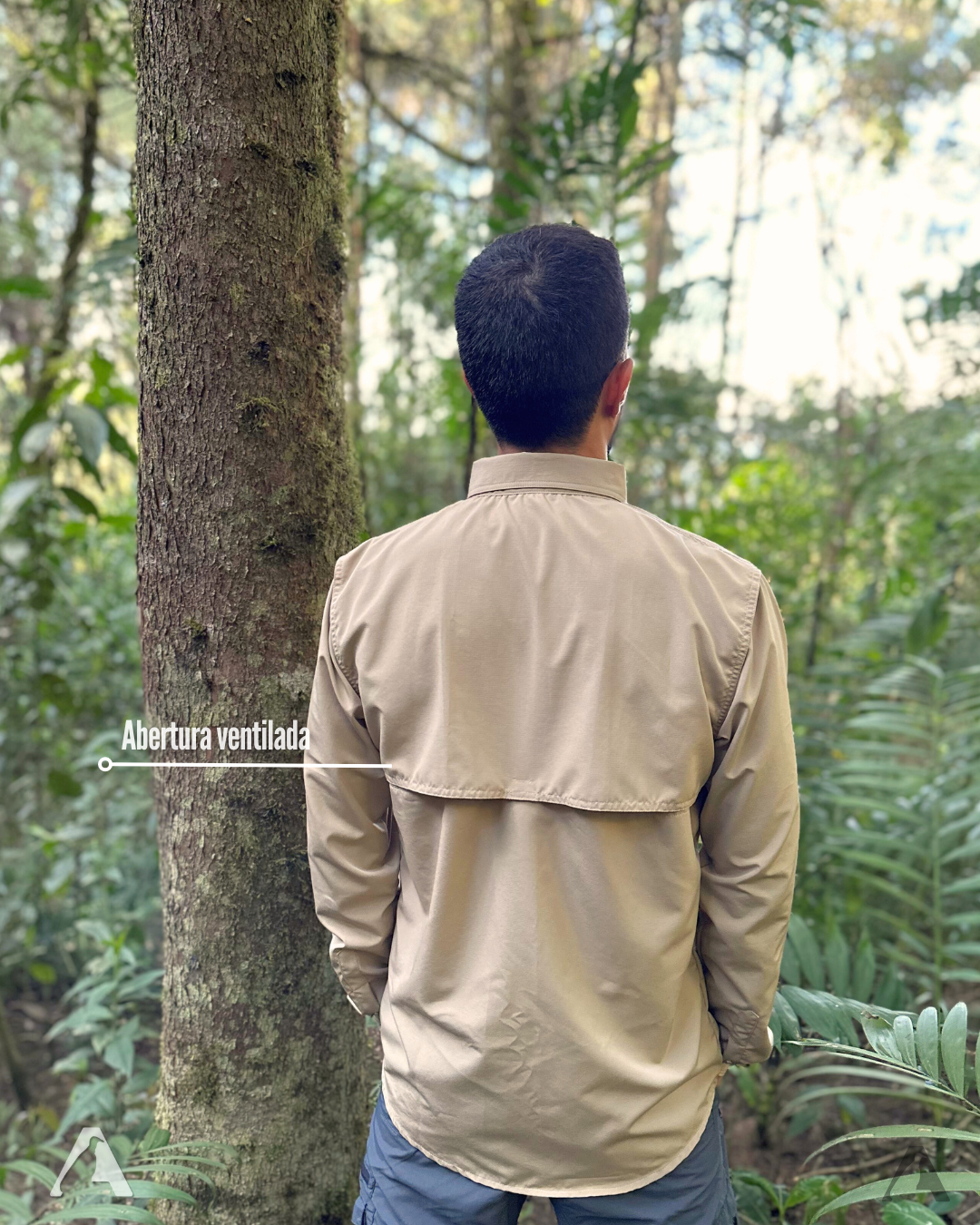 Camisa Athene Caqui Hombre
