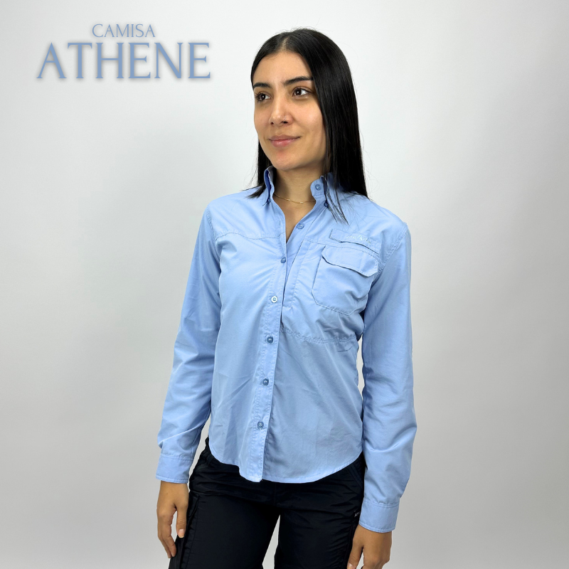 Camisa Athene azul claro - Mujer