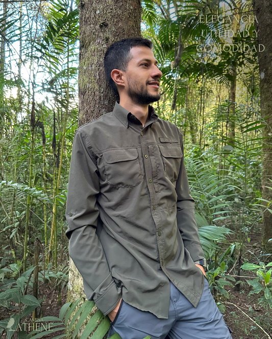Camisa Athene Verde Militar Hombre